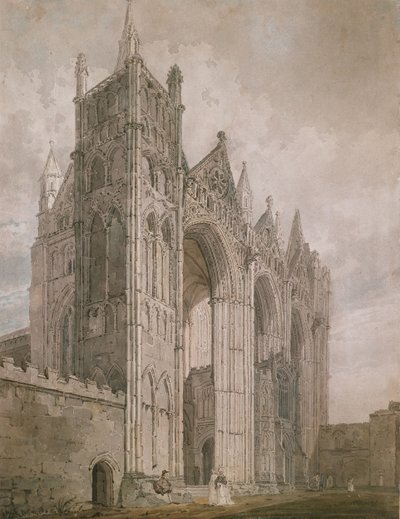 Facciata Ovest della Cattedrale di Peterborough da Thomas Girtin