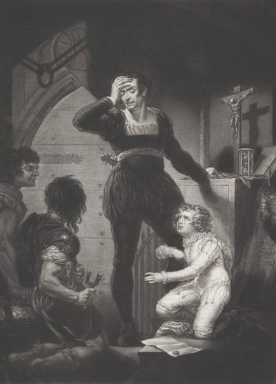 Principe Arturo e Hubert Shakespeare, Re Giovanni, Atto 4, Scena 1, 1823-24 da Thomas Goff Lupton