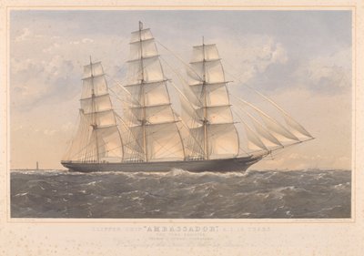 Clipper Ship Ambassador, A.1. 16 anni... William Lund Esquire & altri (proprietari) William Walker Esquire (costruttori) da Thomas Goldsworth Dutton
