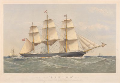 Clipper Ship Lahloo, 799 tonnellate, preparandosi a sbarcare il pilota al largo degli Owers da Thomas Goldsworth Dutton
