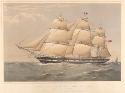 Clipper Ship True Briton 1100 Tons da Thomas Goldsworth Dutton