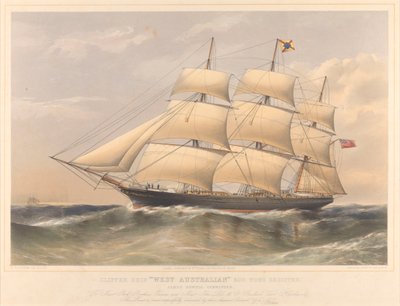 Clipper West Australian 600 tonnellate, c.1857-60 da Thomas Goldsworth Dutton