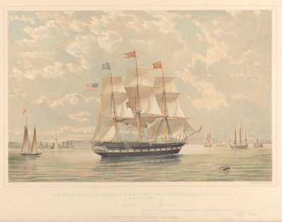 La nave packet New York e Londra Victoria (entrando nel porto di New York), c.1839-44 da Thomas Goldsworth Dutton