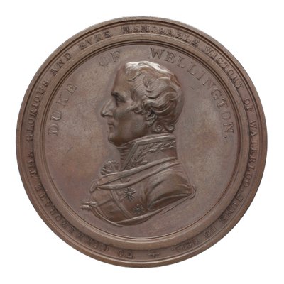 Medaglia commemorativa di Wellington e Blücher a Waterloo, 1815 (bronzo) da Thomas Halliday