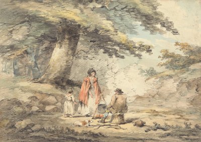 Paesaggio Boschivo con Figure Intorno a una Pentola da Cucina da Thomas Hand