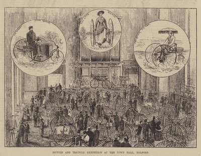 Esposizione di biciclette e tricicli al Municipio di Holborn da Thomas Harrington Wilson