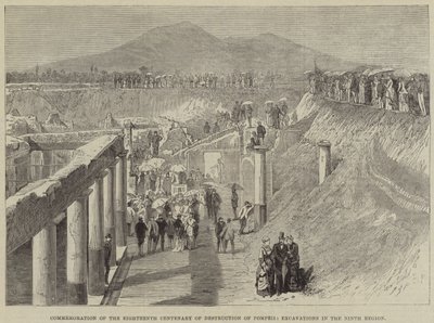 Commemorazione del diciottesimo centenario della distruzione di Pompei, scavi nella nona regione da Thomas Harrington Wilson