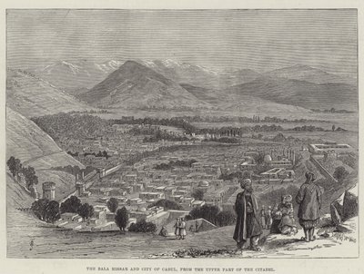 Il Bala Hissar e la città di Kabul, dalla parte superiore della cittadella da Thomas Harrington Wilson
