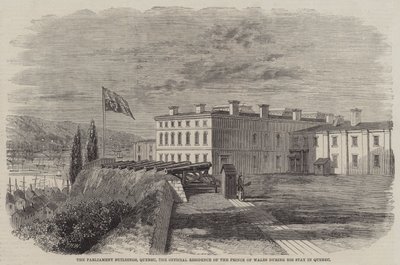Gli edifici del Parlamento, Quebec, la residenza ufficiale del Principe di Galles durante il suo soggiorno a Quebec da Thomas Harrington Wilson