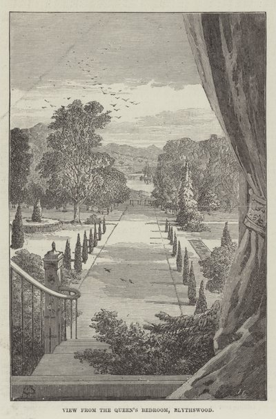 Vista dalla camera della regina, Blythswood da Thomas Harrington Wilson