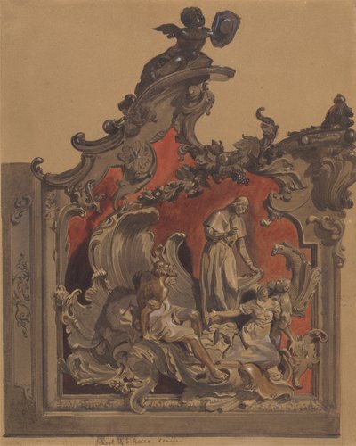 Scuola di San Rocco, Venezia, studio di decorazione curva da Thomas Hartley Cromek