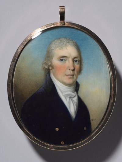 Coppia di Miniature: Ritratto di un Uomo e Ritratto di una Donna che Indossa una Miniatura, c1780 da Thomas Hazlehurst