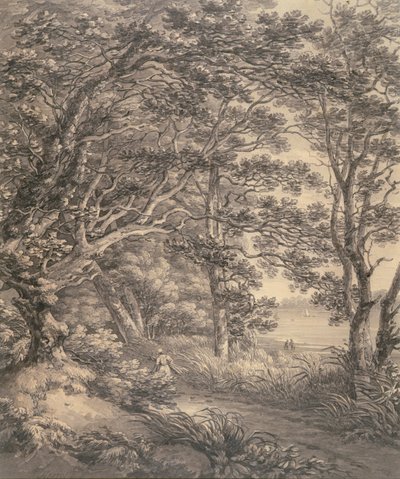 Paesaggio fluviale con figure da Thomas Hearne