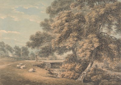 Gli alberi e il fiume nel parco di Coleorton Hall, Leicestershire da Thomas Hearne