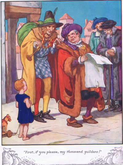 "Prima, se non vi dispiace, i miei mille fiorini" (litografia a colori) da Thomas Heath Robinson