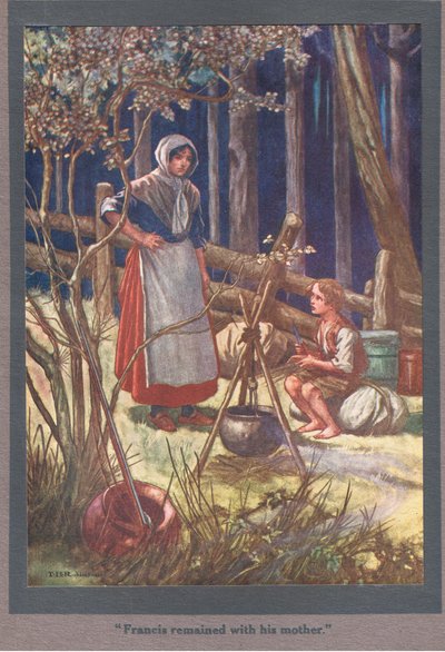 Francesco rimane con la madre (litografia a colori) da Thomas Heath Robinson