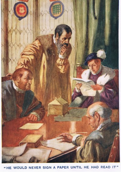 Non avrebbe mai firmato un documento prima di averlo letto. da Thomas Heath Robinson