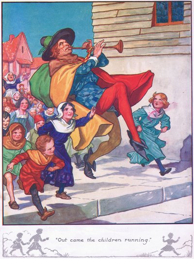 I bambini escono di corsa (litografia a colori) da Thomas Heath Robinson