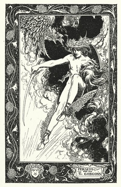 Perseo e le Gorgoni (litografia) da Thomas Heath Robinson