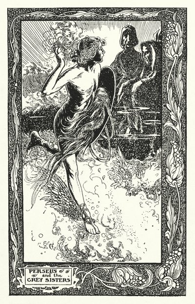 Perseo e le Sorelle Grigie (litografia) da Thomas Heath Robinson
