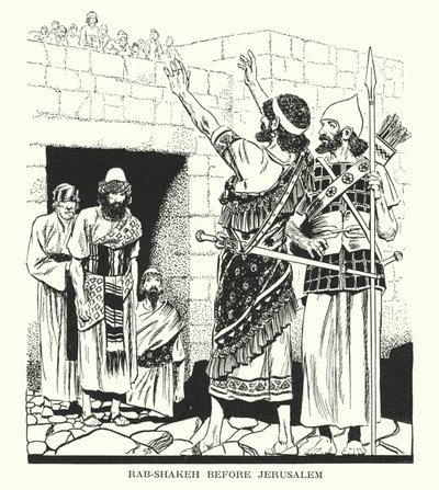 Rab-Shakeh davanti a Gerusalemme (litografia) da Thomas Heath Robinson