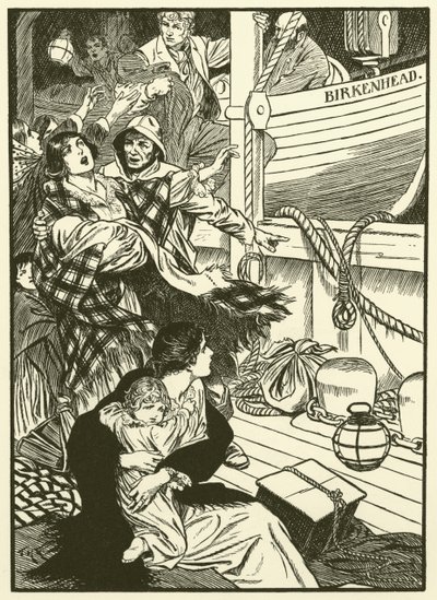Salvare le donne e i bambini (incisione) da Thomas Heath Robinson