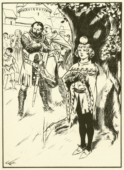 Il figlio di Tell e la mela (incisione) da Thomas Heath Robinson
