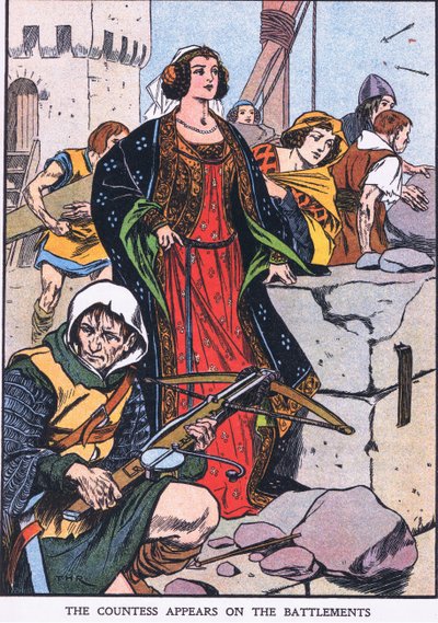 La contessa appare sui merli (litografia a colori) da Thomas Heath Robinson