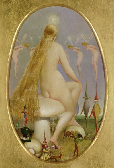 Fata seduta su un fungo, c.1860 da Thomas Heatherley