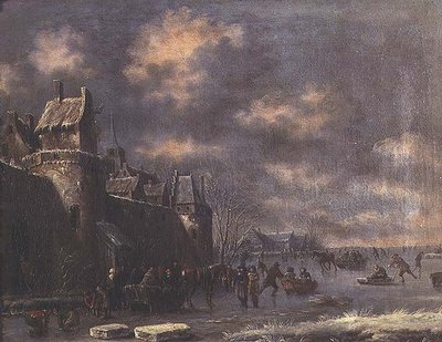 Paesaggio invernale con figure da Thomas Heeremans