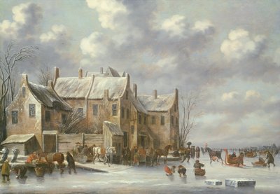 Scena invernale con vista su Medemblik da Thomas Heeremans