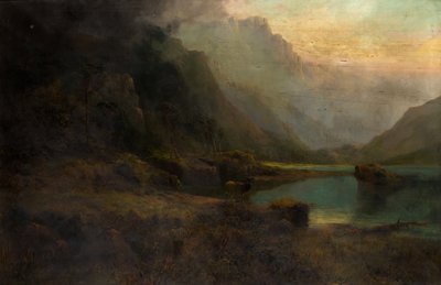 Loch delle Highlands con cervo da Thomas Henry Gibb