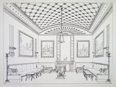 Salotto, illustrazione da Household Furniture and Interior Decoration da Thomas Hope