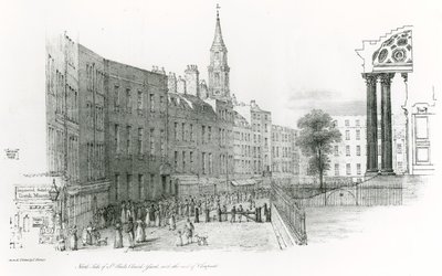 Lato nord della Cattedrale di St. Paul, Londra, cortile della chiesa con la fine di Cheapside da Thomas Hornor