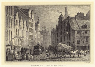 Cowgate, vista verso est (incisione) da Thomas Hosmer (after) Shepherd