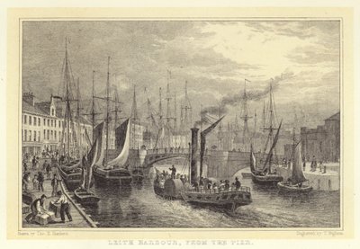 Porto di Leith, dal molo da Thomas Hosmer (after) Shepherd