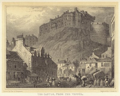 Il castello, dalla Vennel (incisione) da Thomas Hosmer (after) Shepherd