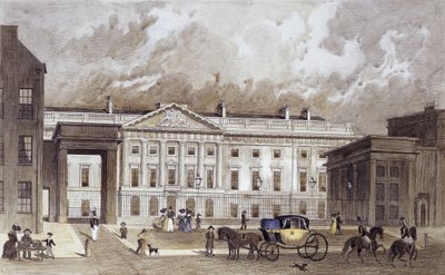 Incisione contemporanea della nuova Zecca Reale, c.1830 da Thomas Hosmer Shepherd