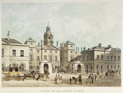 Veduta delle Horse Guards da Whitehall inciso da J.C Sadler da Thomas Hosmer Shepherd
