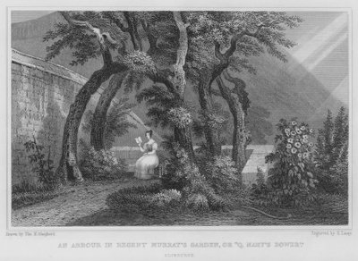 Un pergolato nel giardino di Regent Murray, o Bower di Maria Stuarda, Edimburgo da Thomas Hosmer Shepherd