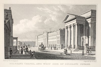 Cappella di Belgrave e lato ovest di Belgrave Square, da 