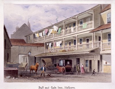 Bull and Gate Inn, Holborn, Londra da Thomas Hosmer Shepherd