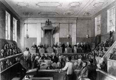 Central Criminal Court, The Old Bailey, inciso da H. Melville da Thomas Hosmer Shepherd