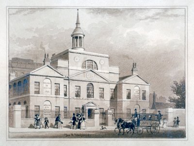 Ospedale della Città di Londra per le partorienti, City Road, Finsbury, Londra, c1827 da Thomas Hosmer Shepherd