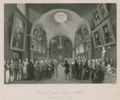 Corte del Consiglio Comune, Guildhall, Londra; Presentazione di una petizione da Thomas Hosmer Shepherd