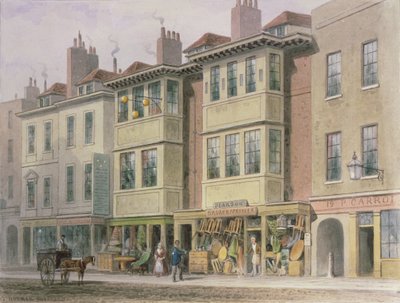 Vecchie case sul lato est di Grays Inn Lane, guardando a nord da Holborn da Thomas Hosmer Shepherd