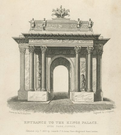 Ingresso al Palazzo del Re, Hyde Park Corner da Thomas Hosmer Shepherd
