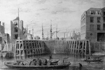 Ingresso al Limehouse Dock, 1850 da Thomas Hosmer Shepherd