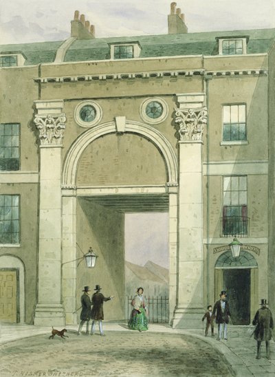 Ingresso al fiume, Essex Street, 1857 da Thomas Hosmer Shepherd