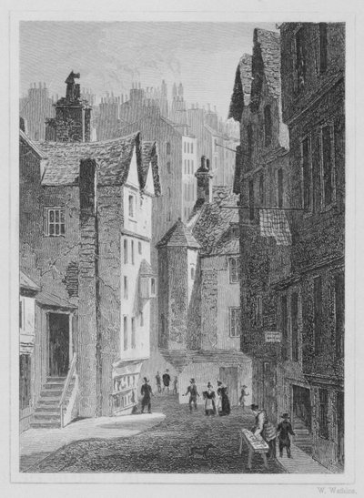 High School, Wynd, Edimburgo inciso da William Watkins, 1831 da Thomas Hosmer Shepherd